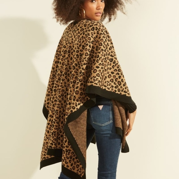 New GUESS LEOPARD RUANA - Picture 5 of 7